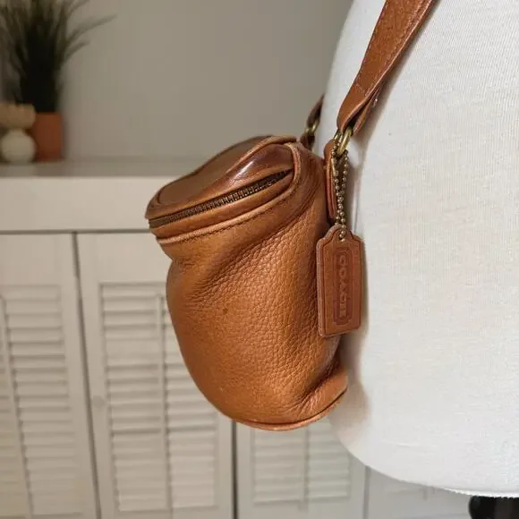 Vintage Coach British Tan Sonoma Leather Fishing Creel Crossbody Bag - Picture 5 of 9